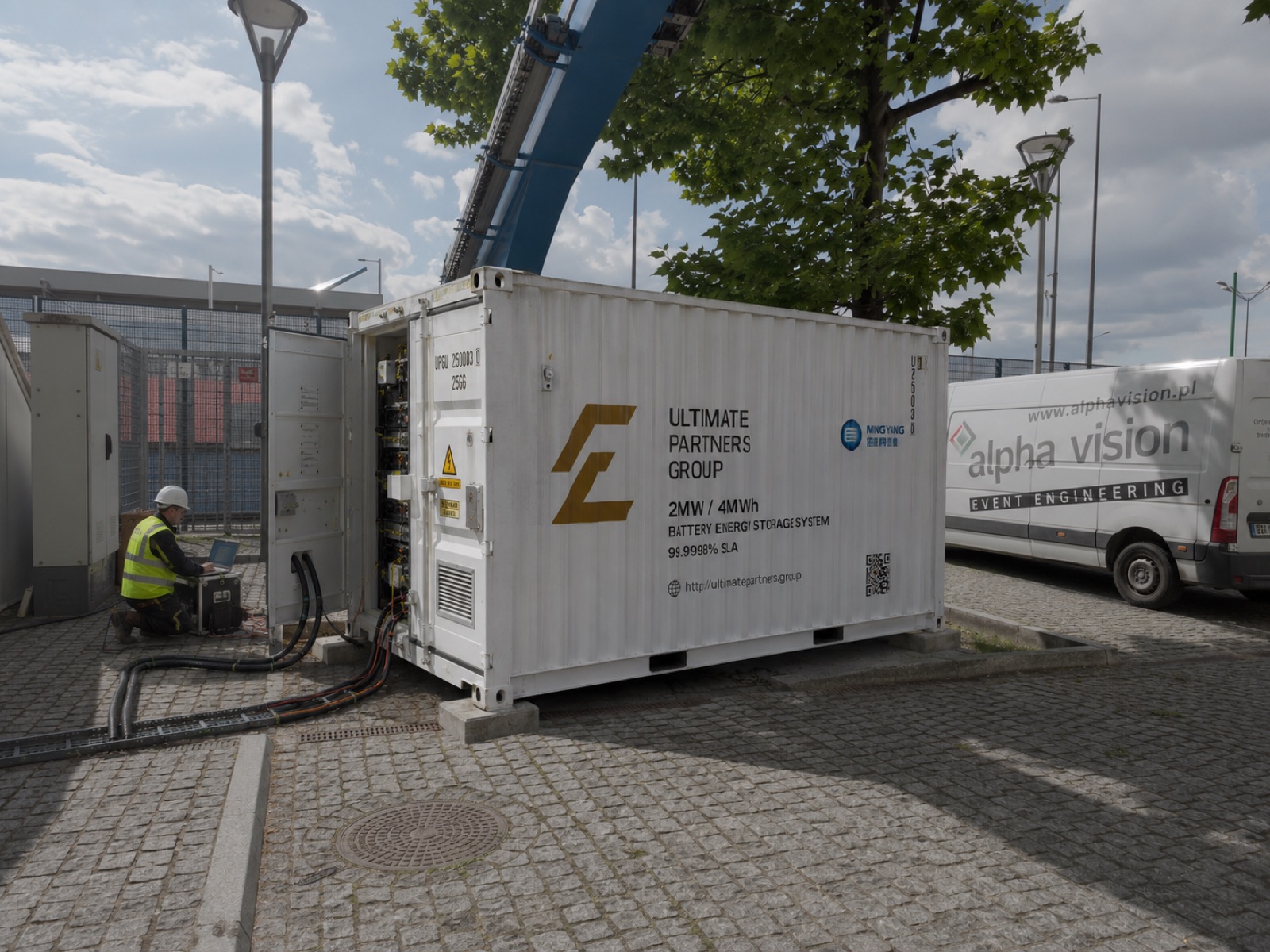 Ultimate Partners 2MW 4MWh containerized battery energy storage system.